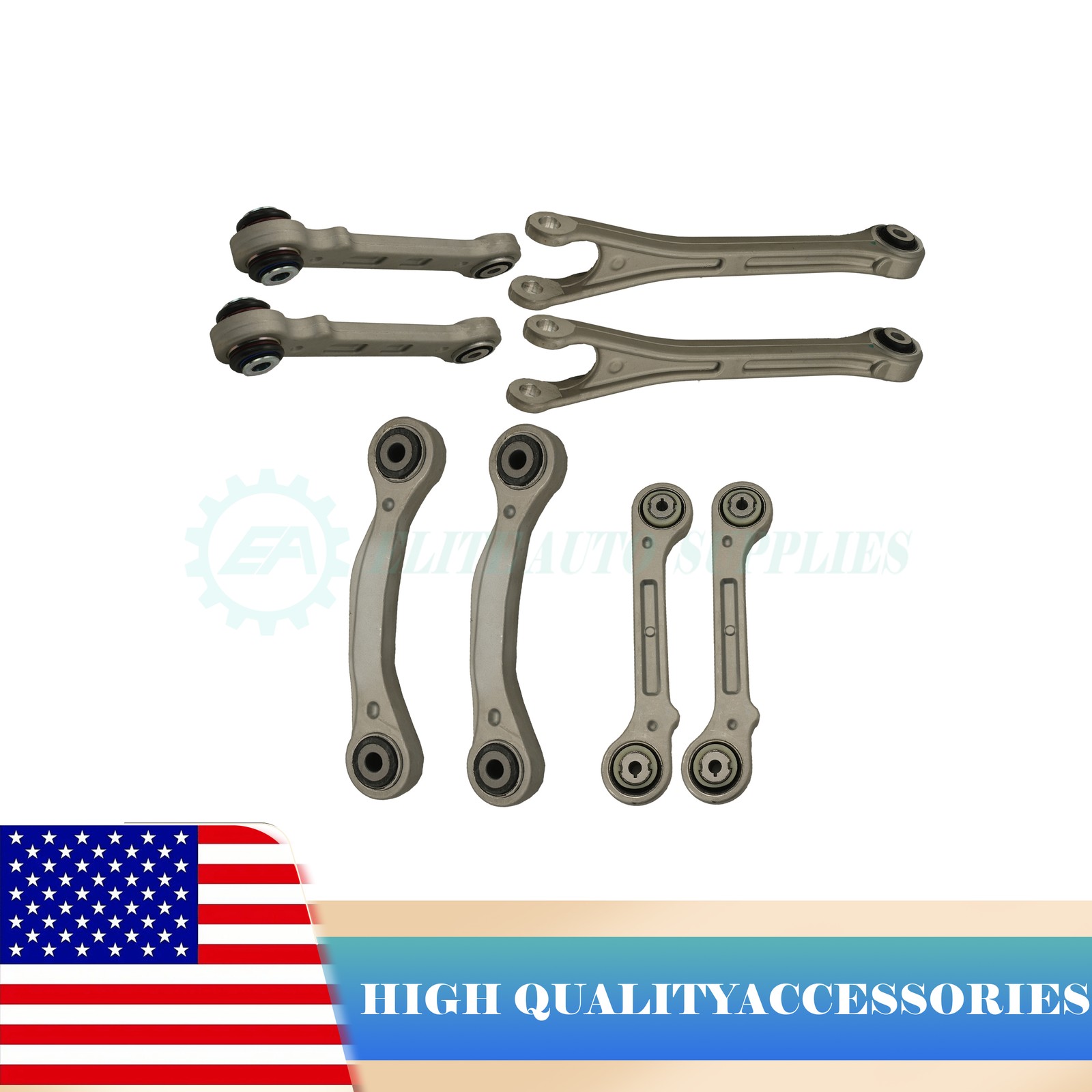 NEW 8PCS Rear Suspension Control Arm Kit Fits 2017+ Maserati Levante
