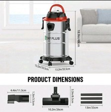 1200W Wet & Dry Vacuum Cleaner Industrial Water and Dirt 3-in-1 Blower Vac 20L