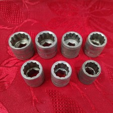 7x Metric Vintage Antique Hex Drive Socket Set Made In Usa 12pt 13-19mm