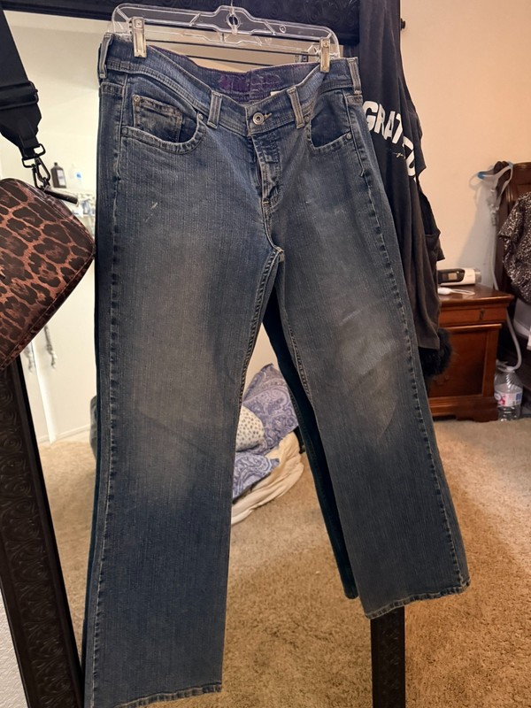 Anchor Blue Vintage Y2K  Jeans Womens  Medium Wash flap button 5 pocket