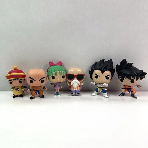 Funko Pop Dragon Ball Z Lot 6 Goku, Vegeta, Gohan, Bulma, Krillin, Master Roshi