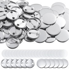 600 Pieces Blank Button Making Supplies Round Badge Parts 1.46 Inches, Clear