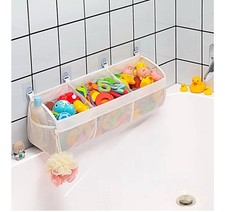 Original 3 Compartment Horizontal Large Openings Bath Toy Organizer for Tub