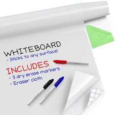 Reusable Removable White Board Wallpaper 1.4Ft X 8Ft Self Adhesive Dry Erase