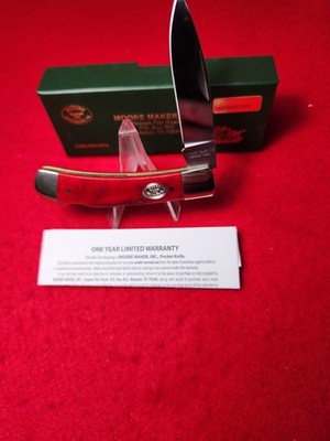 Moore Maker (made In Germany) 5101 LBG LOCKBACK Knife Red Bone Handles NIB