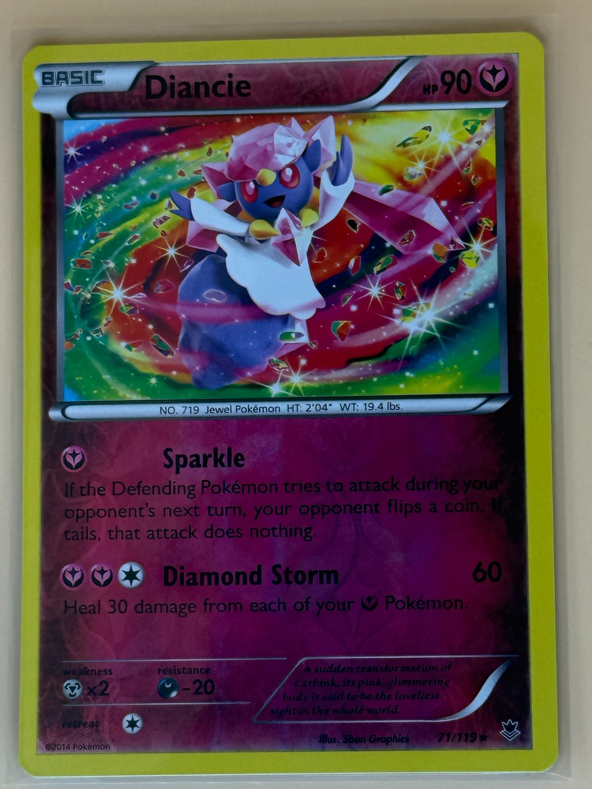 Pokémon Card Diancie Phantom Forces 71/119 Holo - NM