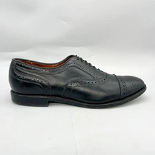 Allen Edmonds Mens 10.5 D Strand Cap Toe Oxford Shoes Black Leather Brogue Derby
