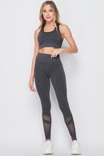 Premium 2 Piece Charcoal Bra Top and Leggings Sport Set
