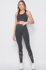 Premium 2 Piece Charcoal Bra Top and Leggings Sport Set
