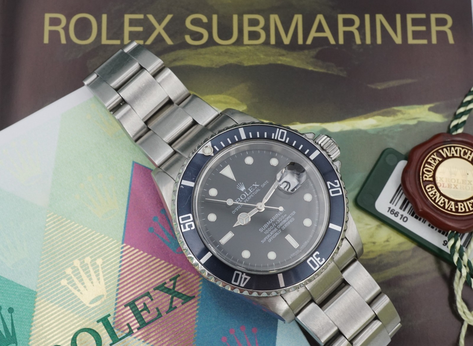 2006 Rolex Submariner Date 16610 Black Dial 40mm Warranty Box Papers W1256