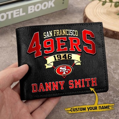 Personalized San Francisco Football Team 49erss Men Leather Wallet Dad Husband