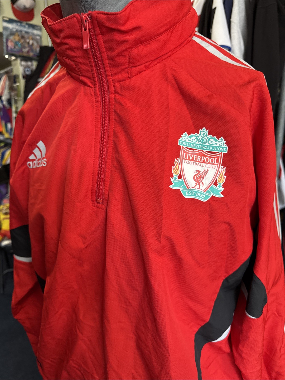 Genuine Liverpool 2008/09 1/4 Zip Training Top M Adidas Carlsberg Jacket thumbnail 2