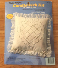 Candlewick Kit Lace Edged HEART design Pillow 13" square NEW Creative Moments