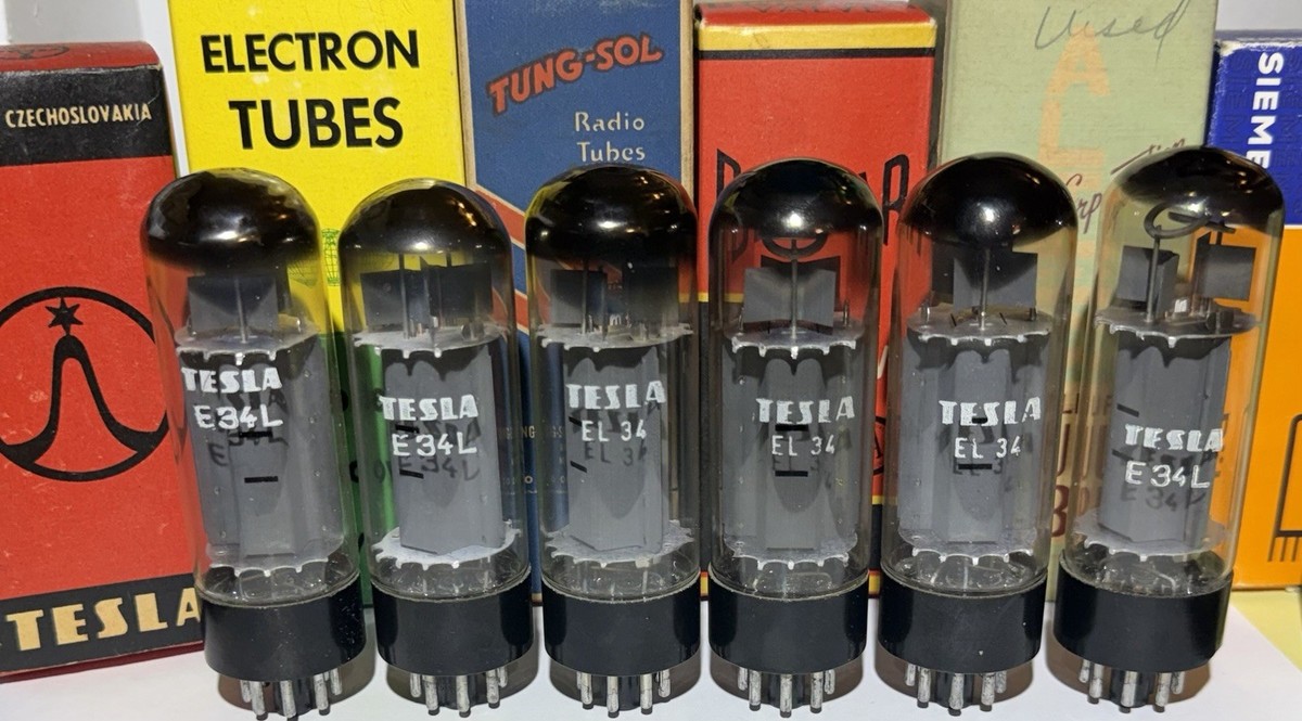 3231 真空管 EL34 6CA7 TESLA/Y2 6) TESLA EL34 6CA7 Tubes TV7 Tested @ NOS++ 53,55,55,55,56,56