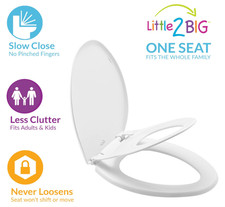 Little2Big Toilet Seat with Built-In Toddler Potty Training Seat, Slow Close, Ea