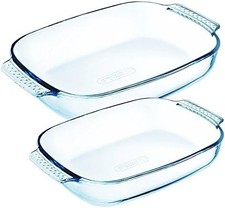 Pyrex Classic – 2 PIATTI da forno rettangolari con manici – 3,6 L – 2,6 L