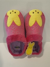 Peeps Adult House Slippers Size 9/10 Pink Slipper Yellow Peep