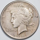 1921 High Relief Peace Silver Dollar Extremely Fine (XF)