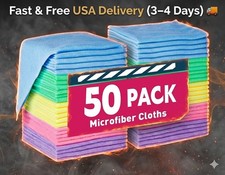 Microfiber Cleaning Cloth Set of 50 Towel Rag Car Polishing Detailing No-Scratch