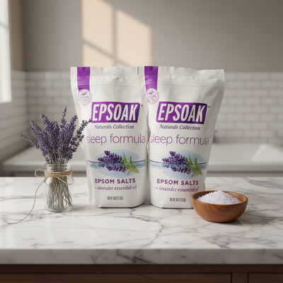 EPSOAK Natural Sleep Formula Epsom Salts w/ Lavender Essential Oil 3 lb (2-Pack)