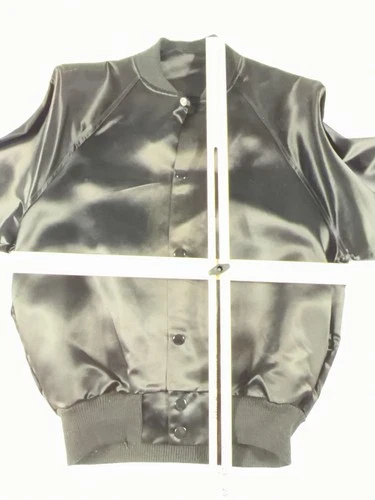 Vtg Diamond Dust Elvis Presley Jacket Mens S Black Satin Bomber Glitter Graphic image 6