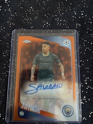 Savinho Auto /25 Topps Chrome UEFA Club Manchester City Premier League 2025/2026