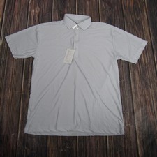 Collars  Co Featherweight Polo Shirt Mens Large White Blue Dress Collar Stretch