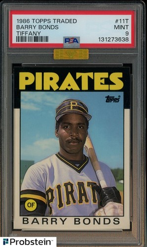 1986 Topps Traded TIFFANY #11T Barry Bonds RC Rookie PSA 9 MBA GOLD DIAMOND