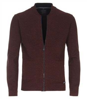 Casamoda Strickjacke Dunkelorange Langarm Normal Geschnitten Stehkragen