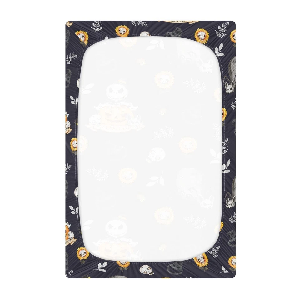 Sábanas para Cuna para Niños Halloween Calaveras Horror Monstruos Niño Bebé Niña Sábana... Foto 3 de 4