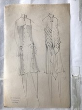 Léo Tissandié dessin original  MODE HAUTE COUTURE 25x16 Crayon FASHION 24