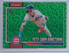 Pete Crow-Armstrong 2026 Topps Series 1 Easter Holiday Green Leaf Foil Cubs #196