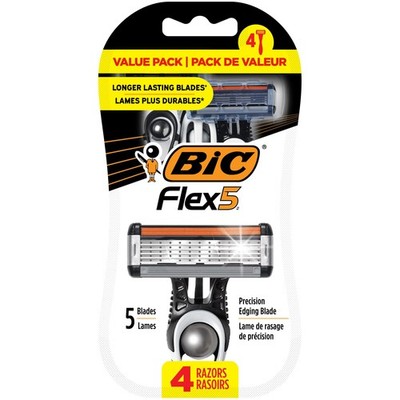 Bic Flex 5 Disposable Razors For Men 4 Count Five Blades Smooth Shave