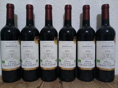 (8,67 /1L.) 6 Fl. Bordeaux Château Claud Grand Chemin Goldmedaille Rotwein Frank