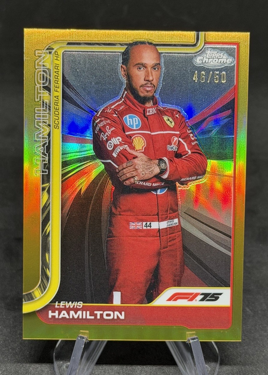 2025 Topps Chrome F1 Formula 1 Drivers Lewis Hamilton #4 True GOLD /50 Refractor