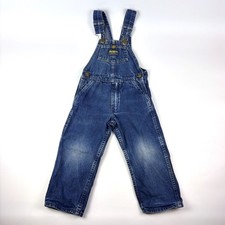 VTG Osh Kosh B'Gosh Denim Overalls Kids Sz 4T Made USA Vestbak 100 Cotton