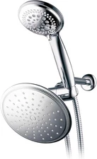 Dream Spa 3-way 8-Setting Rainfall Shower Head, Handheld Shower Combo - Chrome