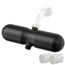 Duo Shower Filter Matte Black Chlorine Reduction Lead-Free Easy Install High Flo