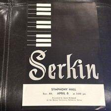 Vintage Playbill Flyer Serkin Symphony Hall 1957