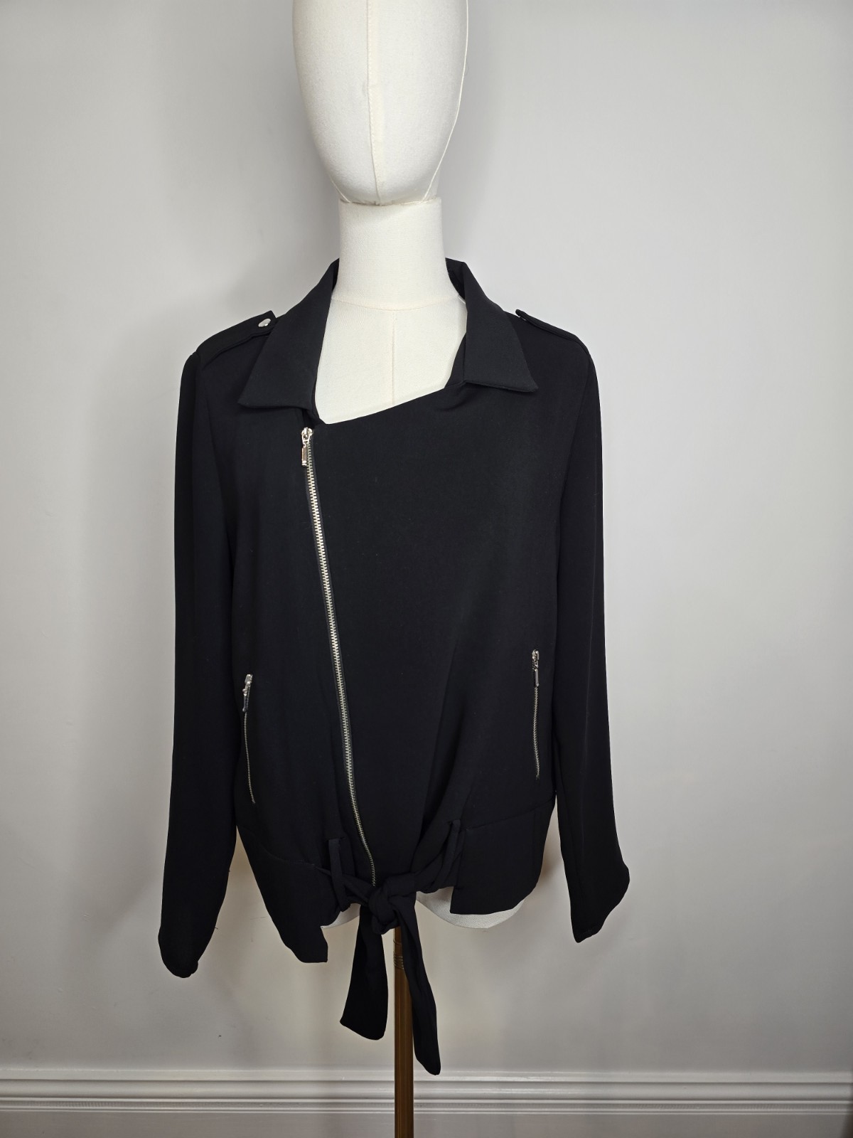 Zara Basic Women's Black Blazer Jacket Asymmetric… - image 1