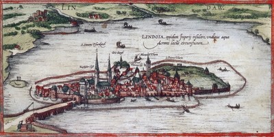 Reproduktion alter Plan von Lindau 1572