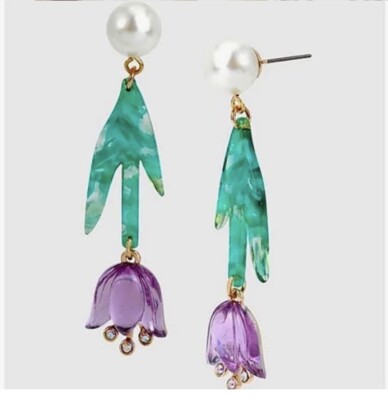 Betsey Johnson Tulip Drop Earrings Pink