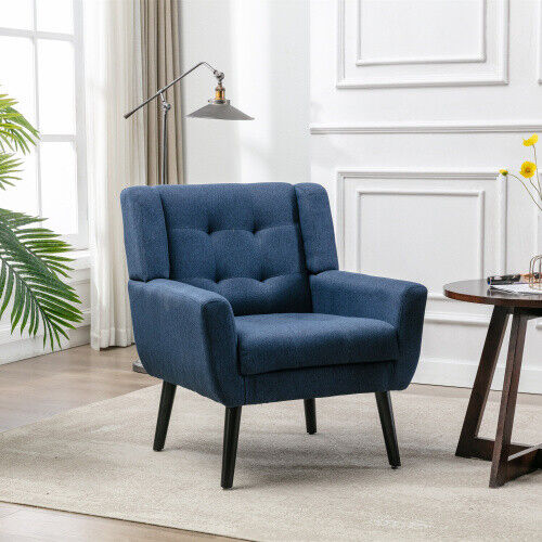 Modern Soft Linen Material Ergonomics Accent Chair Living Room Chair Bedroom