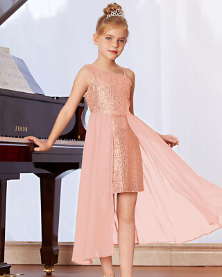 NWT $40 SZ 14Y Girls Sequin Dress 1 Shoulder Sparkle Party Dress | eBay