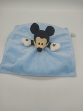 Disney Baby Mickey Mouse Blue Plush Security Blanket Lovey 11" x 11" Square GUC
