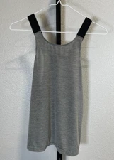 Nike Dri-Fit Womens Gray Black Just Do It Strap Tank Top Sz M Active Workout