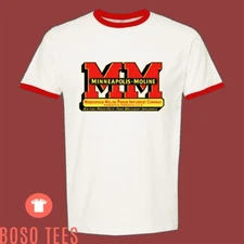 Minneapolis Moline Machinery Men's Ringer Red Size S-3XL