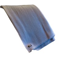 Cashmere Blanket/Throw Hand Loomed Nepal Mini Herringbone Silvery Gray