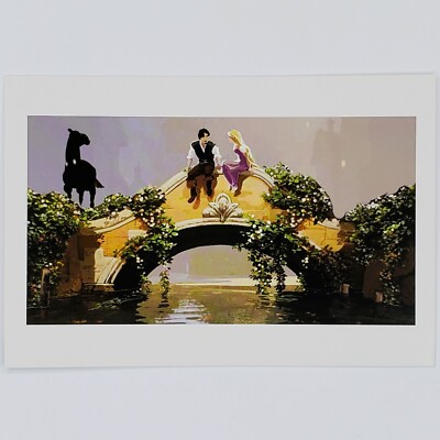 Tangled Postcard Rapunzel Flynn Rider Maximus Concept Art of Disney Princess