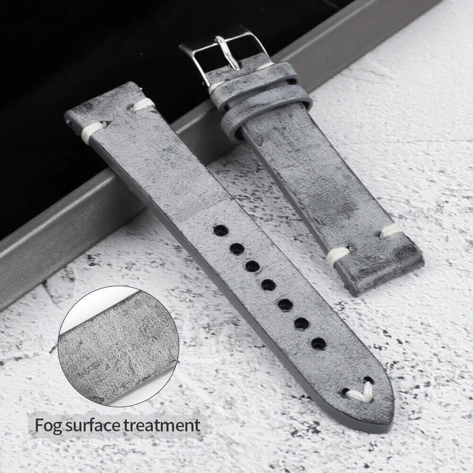 20 21 22mm Leather Watch Band Strap For Handmade Oil Wax Bracelet + Pin